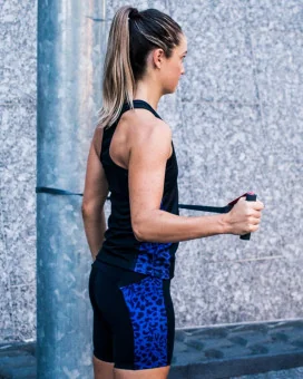 Women’s Leopard Tights – 6 Phone Pockets | Medium Rise