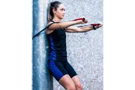 Black Singlet with Leopard Side Detail and matching tights | Active Wear