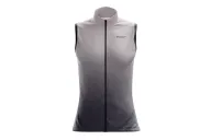 Pale grey deepening to slate grey wind vest with mesh pockets on back