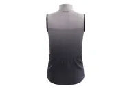 Pale grey deepening to slate grey wind vest with mesh pockets on back