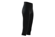 Pure Black 3/4 Length Medium Rise Tights, Phone pockets, coldblack | Active Wear
