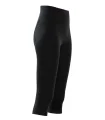 Pure Black 3/4 Length Medium Rise Tights, Phone pockets, coldblack | Active Wear