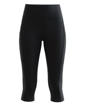 Women's 3/4 Length Running Tights - Pure Black | SCODY
