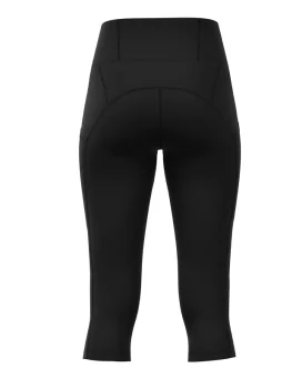 Women's 3/4 Length Running Tights - Pure Black | SCODY