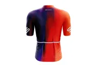 Bright Red through Orange through Purple Cycle Jersey with reflective detailing on back pocket | Cycling Gear