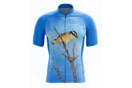 Australian Artist Cycle Jersey featuring a bright Pardalote perched on a branch against the blue Australian sky | Cycling Gear