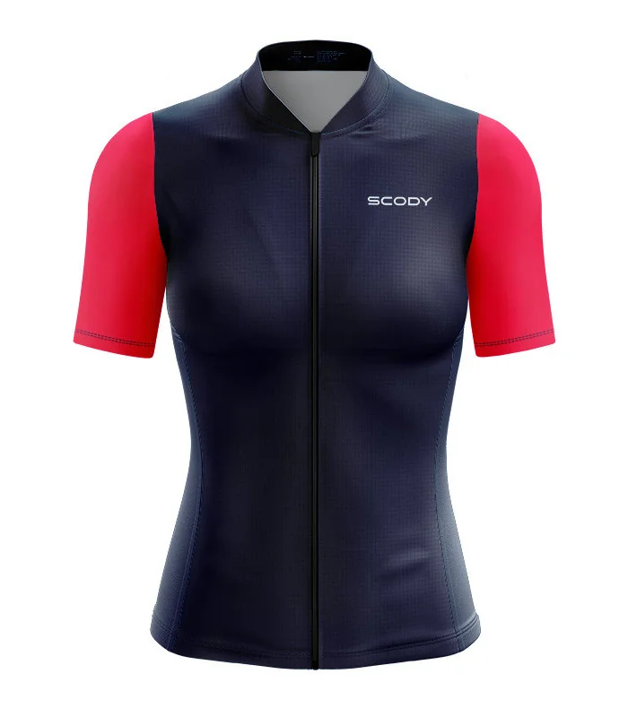 Lightweight A.I.R Optimise Cycle Jersey Women - Navy and Pink