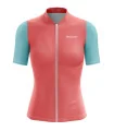 Lightweight Women’s Cycling Jersey – Coral & Light Blue