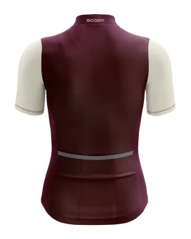 Lightweight Women’s Cycling Jersey – Maroon & Cream