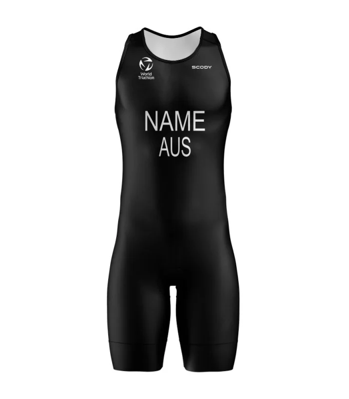 WT Compliant Named Triathlon Suit, Swim Optimised, Black, Men