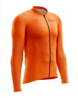 Men’s Aero Cycling Jersey – Long Sleeve Staple Orange