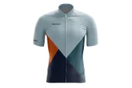 Cycle Jersey with grey, orange, green and navy panels. | Cycling Gear |cycle Jersey