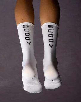 SCODY White Cycling Socks - Unisex | Lightweight & Breathable