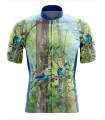 Cycle jersey with pale-headed rosellas on a Corky passion vine | Cycling Gear