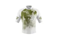 Men's white and green sleeved Triathlon Top w UPF50+ for sale at Scody Australia. Flexible payment options| Triathlon Suits