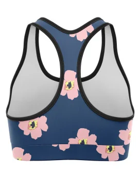 SCODY Women’s Flower Crop Top – Racer Back, Light Support