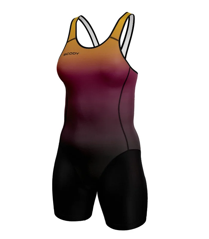 Swim-Optimised Triathlon Suit, Open Back - Aurora