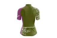 A cycle jersey with a harmonious blend of olive and subtle pink with a leaf motive | Cycling Jersey