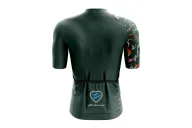 A cycle jersey with a bit of Christmas spirit - green jersey with (quite) subtle Reindeer on one arm | Cycling Jersey