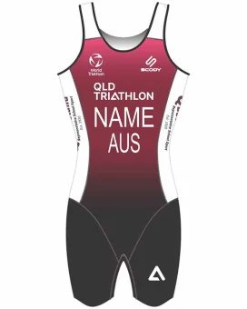 School Sports QLD WHITE Women's WTS Triathlon Suit, Named | 20 Years Research and Development