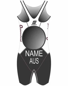 School Sports QLD WHITE Women's WTS Triathlon Suit, Named | 20 Years Research and Development