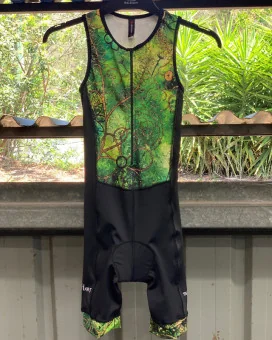 SCODY Women’s Floral Triathlon Suit – Sleeveless, Zip Front