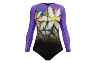 David Hart Flowers Sleeved Swimsuit, UPF50+ | Beach Wear