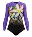 David Hart Flowers Sleeved Swimsuit, UPF50+ | Beach Wear