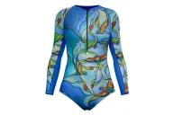 Kristy Ann Duffy Joy of Flight Sleeved Swimsuit, UPF50+ | Beach Wear