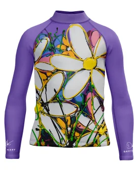 David Hart Floral Junior Surf Rashie, UPF50+| Beach Wear