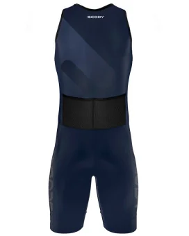 Navy triathlon suit with subtle print detail | triathlon gear | Made in Aus