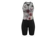 Women's sleeveless triathlon suit featuring Danielle Leedie-Grey's artwork | Flexible payment options| Triathlon Suits