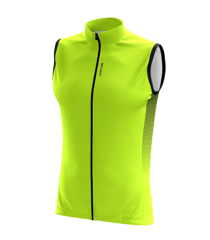Cycle Gilet - Lime Stripe, Lightweight, Windproof
