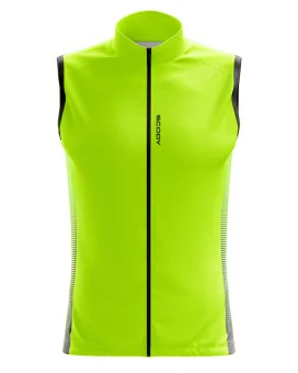 Lightweight Windproof Cycle Gilet – Men’s Lime Stripe