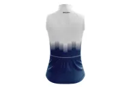 Lightweight Windproof Cycle Gilet with Pockets - Highlights White on Navy | Cycling Gear