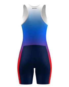 SCODY Women’s Rowing Zoot Suit – Blue/Red Race Fit