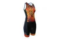 SCODY Women’s Floral Triathlon Suit – Sleeveless, Zip Front