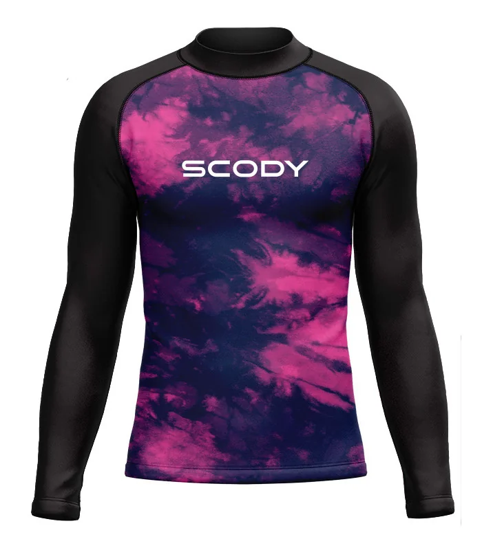 Swim Rashie, Chlorine Resistant, UPF50+ - Tye Dye Plum, Unisex