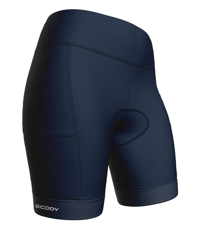 Navy Cargo Cycle Shorts, X-Opaque Cuff, Pockets - Women
