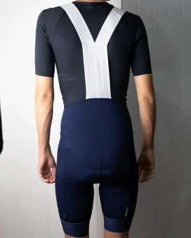 Men’s Navy Cycling Bib Shorts – Seamless Straps | SCODY