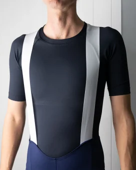 Men’s Navy Cycling Bib Shorts – Seamless Straps | SCODY