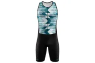 Chevron Teal Triathlon Suit, Sleeveless - Men | Made in Australia | Triathlon Gear