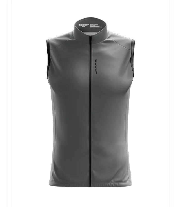 Cycle Gilet with pockets - Staple Grey, Lightweight, Windproof