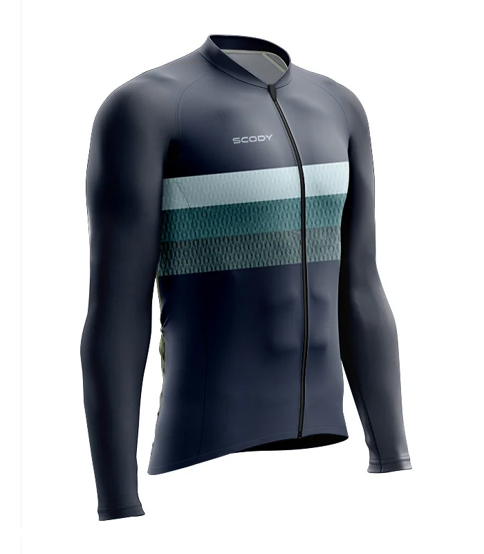Performance Long Sleeve Cycle Jersey - Classic Ocean