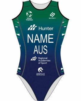 Women's Triathlon Swim Suit, named & swim optimised | Made in Australia