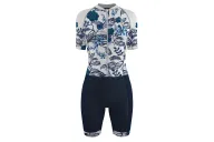 Botanic Blue 3/4 Zip Women's Aero Triathlon Suit | Triathlon Gear