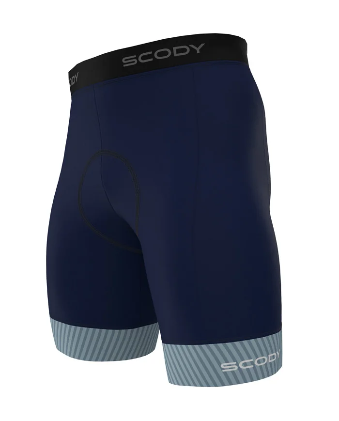 Navy Cycle Shorts, X-Opaque Cuff, Quilted