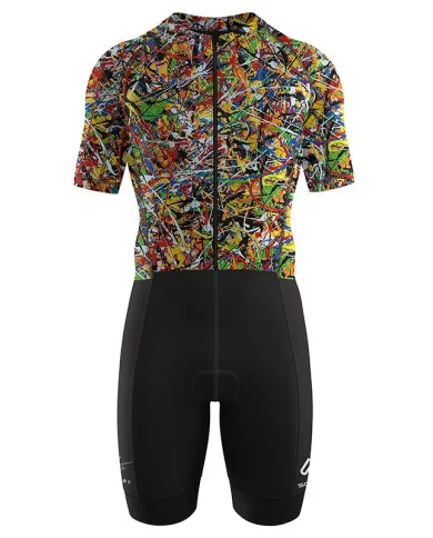 Swift 8 Black Dogs 3/4 Zip Men's Aero Triathlon Suit | Triathlon Gear