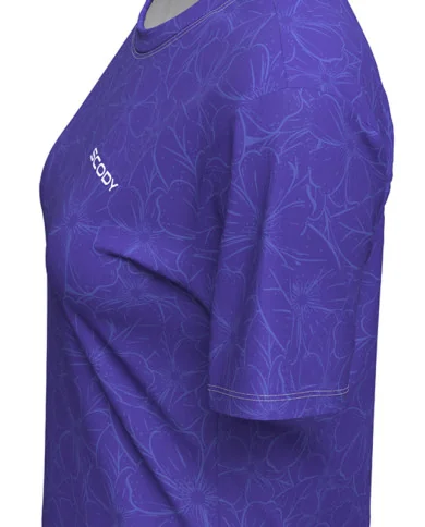 Hibiscus Reflex Blue Run Shirt, Ultra-Light Weight - Women | Running Gear