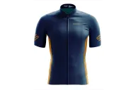 Performance Cycle Jersey Men - Classic Block French Blue and Turmeric| Made in Australia